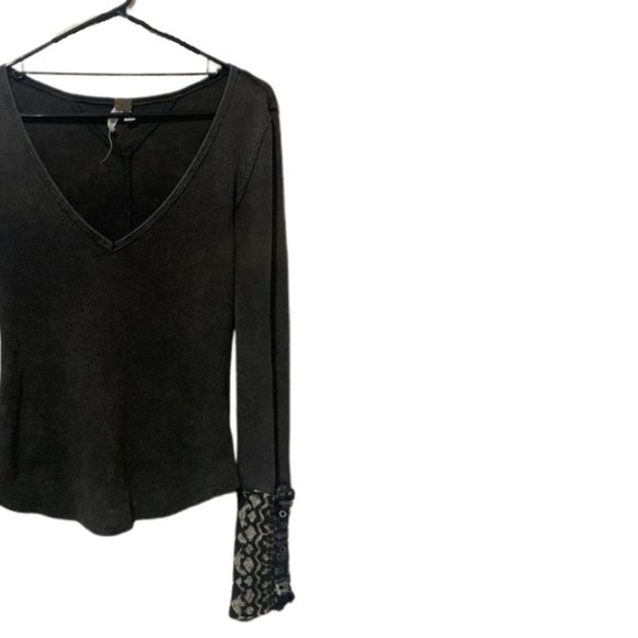 We The Free Tops - Free People Long Sleeve, We The Free, Grey, Sweater Sleeves